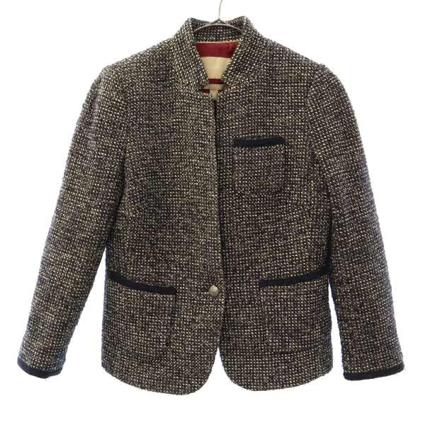 Banana Republic バナナリパブリック 総柄 スタンドカラー ジャケット 2 ネイビー系 レディース