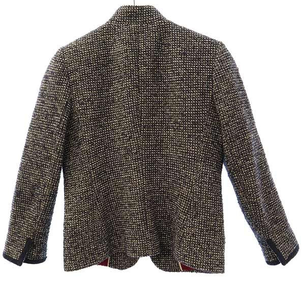 Banana Republic バナナリパブリック 総柄 スタンドカラー ジャケット 2 ネイビー系 レディース