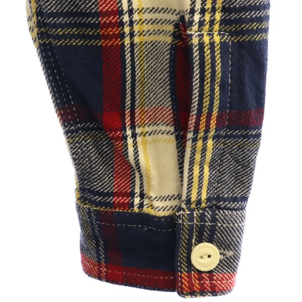 HOUSTON ヒューストン チェック柄 長袖 シャツ FREE ホワイト×ネイビーー レディース