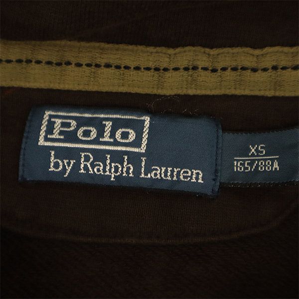 Polo by Ralph Lauren ポロバイラルフローレン 長袖 ハーフボタン スウェット トレーナー XS ブラウン メンズ