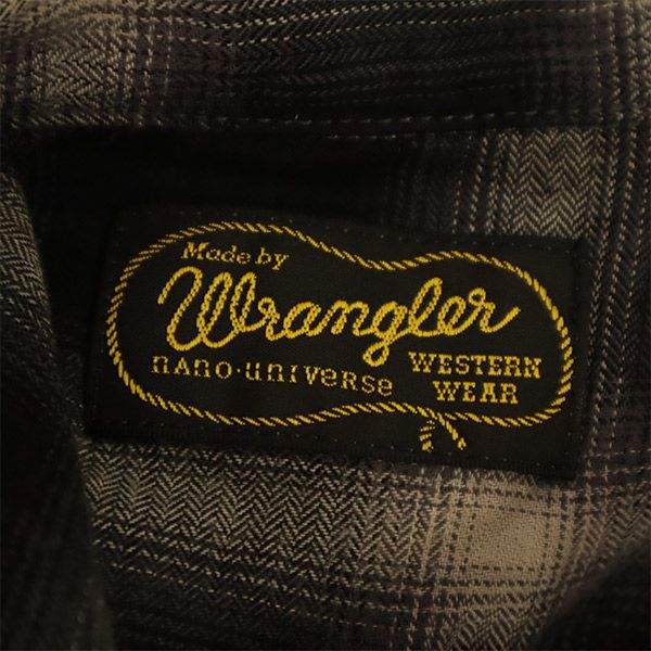 ラングラー チェック柄 長袖 ワンピース M ブラック系 Wrangler チュニック レディース