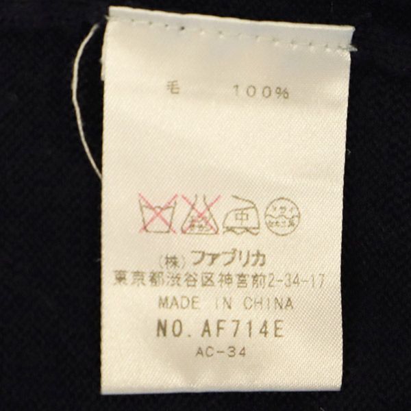 LACOSTE ラコステ ウール ワンポイントワッペン柄 長袖 ニット 34 ネイビー系 セーター レディース