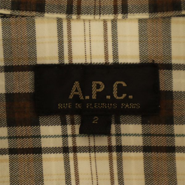 A.P.C. アーペーセー チェック 長袖 シャツ 2 メンズ