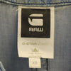 ジースターロウ ワンポイントプリント 長袖 デニム ウエスタンシャツ XS ブルー G-STAR RAW レディース