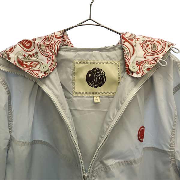 Pretty Green プリティーグリーン ワンポイントワッペン柄 ジップジャケット S グレー ウインドブレーカー パーカー メンズ
