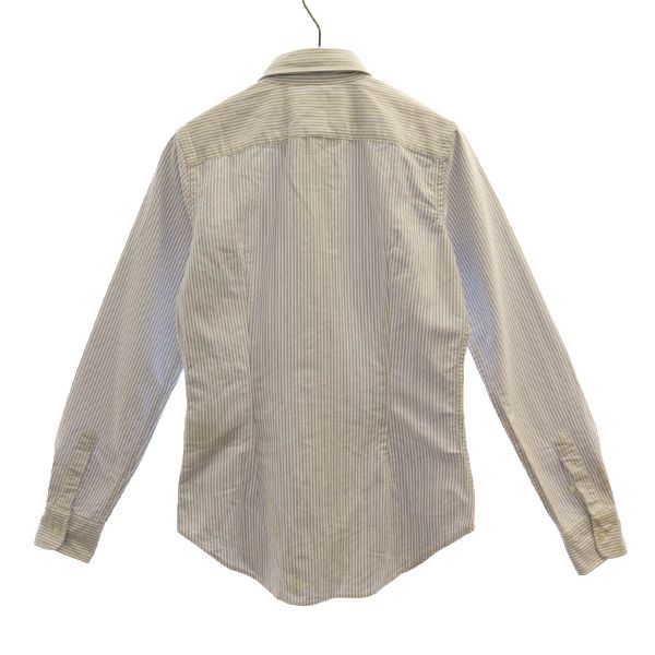 ラルフローレン ストライプ柄 長袖 ボタンダウンシャツ 2 ブルー×ホワイト RALPH LAUREN レディース