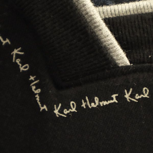 Karl Helmut カールヘルム 長袖 Vネック Tシャツ M ブラック ロンT メンズ