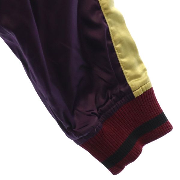 NEW BALANCE ニューバランス ナイロンジャケット M パープル×ゴールド ジップブルゾン レディース
