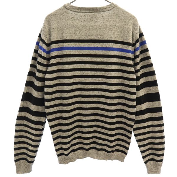DIESEL ディーゼル ボーダー 長袖 セーター M ブラック×グレー ニット レディース