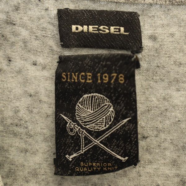 DIESEL ディーゼル ボーダー 長袖 セーター M ブラック×グレー ニット レディース