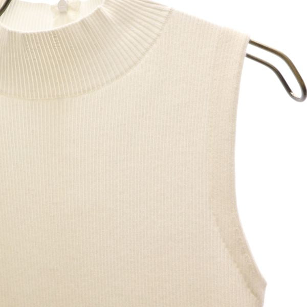 SNIDEL スナイデル リブニット切替 オールインワン 0 白×ベージュ ショート丈 レディース