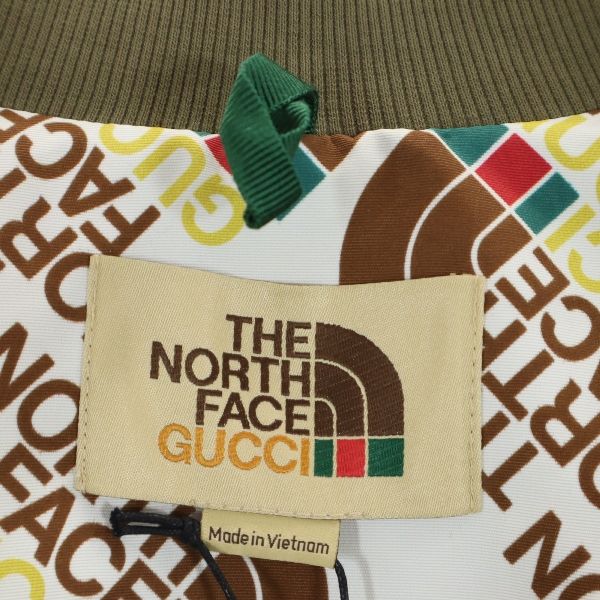 未使用 グッチ ザノースフェイス 総柄 ナイロンジャケット L クリーム GUCCI THENORTHFACE 限定コラボ レディース