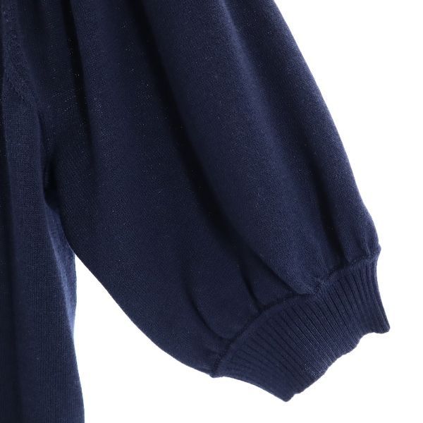 BLUE LABEL CRESTBRIDGE ブルーレーベルクレストブリッジ 三陽商会 花柄リボン 半袖 セーター 38 ネイビー ニット レディース