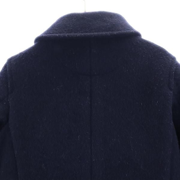 Danton ダントン ウールブレンド ロゴ刺繍 ジャケット 34 ネイビー レディース