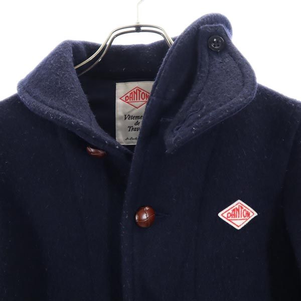 Danton ダントン ウールブレンド ロゴ刺繍 ジャケット 34 ネイビー レディース