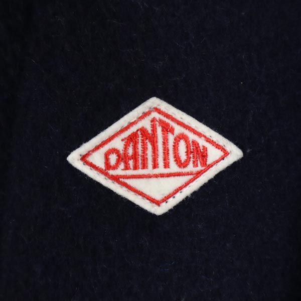 Danton ダントン ウールブレンド ロゴ刺繍 ジャケット 34 ネイビー レディース