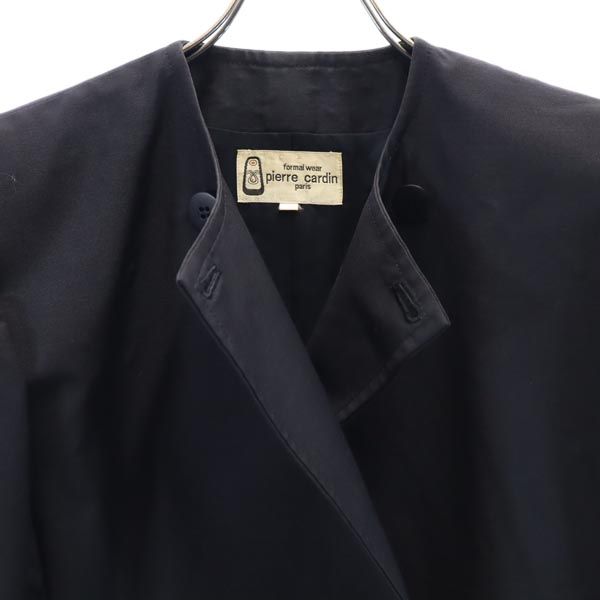 Pierre Cardin ピエールカルダン ウール ノーカラージャケット ブラック系 レディース
