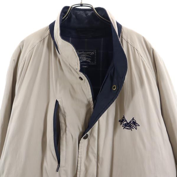 Burberrys バーバリーズ 80s 90s 2WAY ジャケット L アイボリー系 ダウンライナー付 中綿 コート メンズ