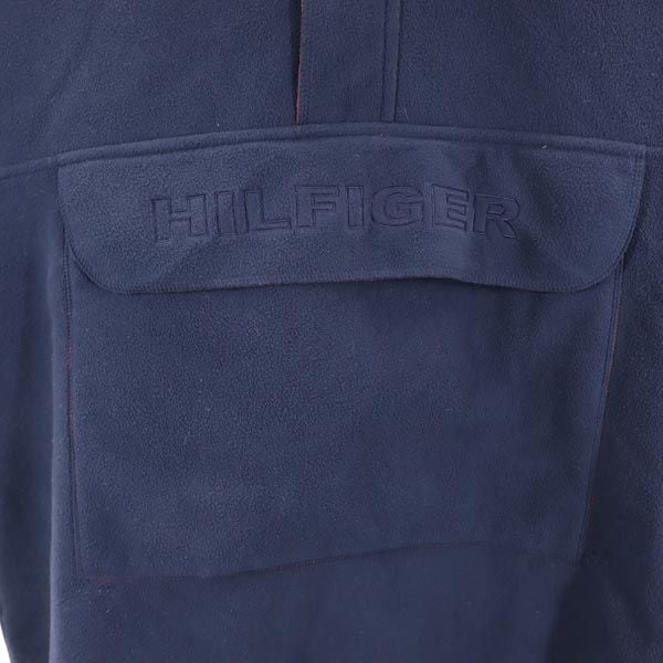 TOMMY HILFIGER トミーヒルフィガー 90s オールド ロゴ刺繍 フリースジャケット L ネイビー プルオーバー メンズ