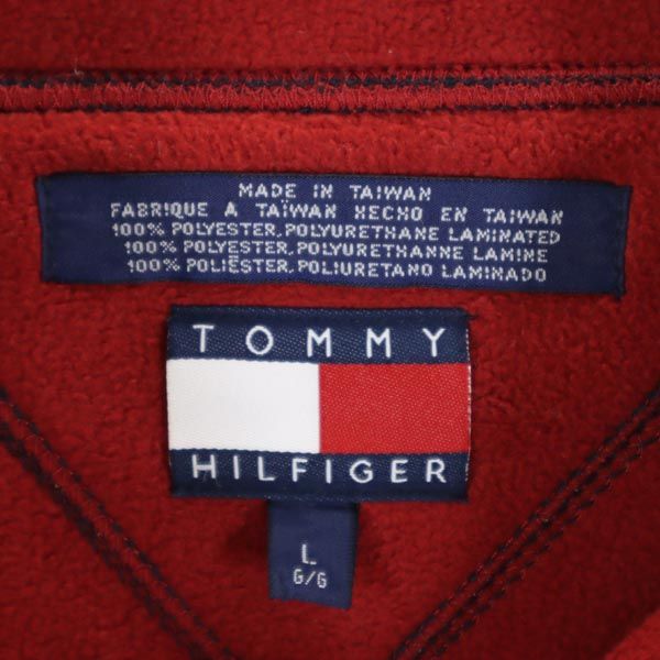 TOMMY HILFIGER トミーヒルフィガー 90s オールド ロゴ刺繍 フリースジャケット L ネイビー プルオーバー メンズ