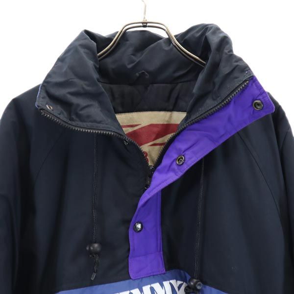 URBAN EXCURSION アノラックパーカー 黒×紫 中綿ジャケット プルオーバー メンズ