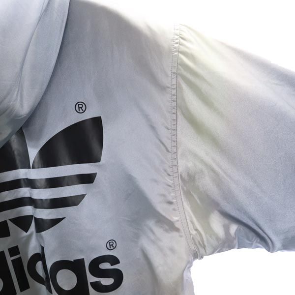 adidas アディダス フーデッド 中綿ジャケット 140 シルバー系 裏ボア キッズ