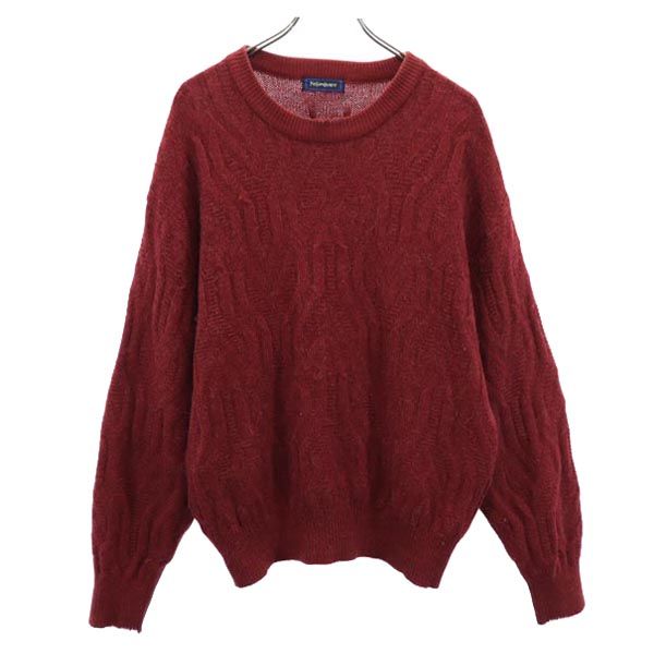 YVES SAINT LAURENT イヴサンローラン ウールブレンド 長袖 ニット L 赤系 セーター メンズ