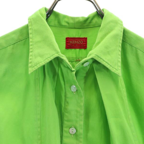 KENZO ケンゾー 日本製 長袖 シャツ M 緑系 レディース