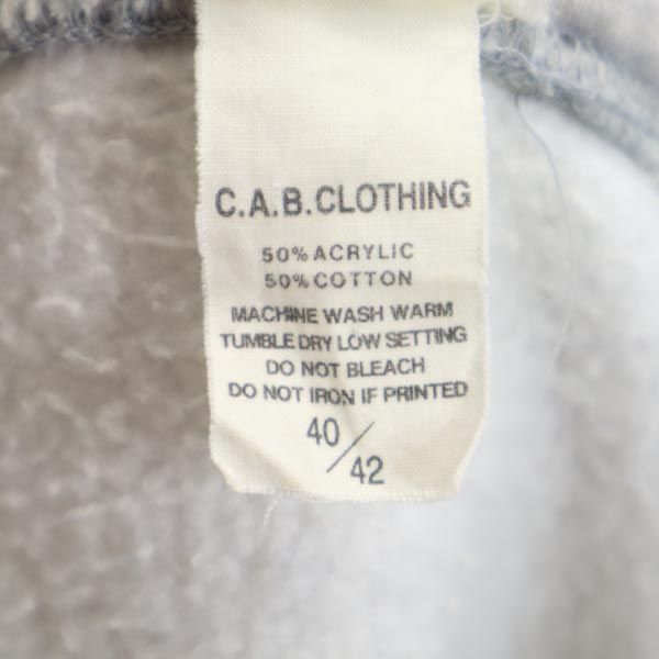C.A.B.CLOTHING ロゴプリント 長袖 スウェットパーカー 40／42 グレー 裏起毛 プルオーバー トレーナー メンズ