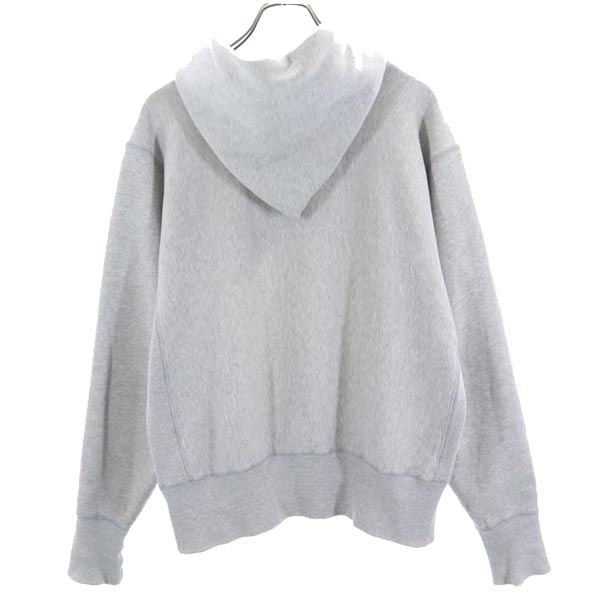 C.A.B.CLOTHING ロゴプリント 長袖 スウェットパーカー 40／42 グレー 裏起毛 プルオーバー トレーナー メンズ