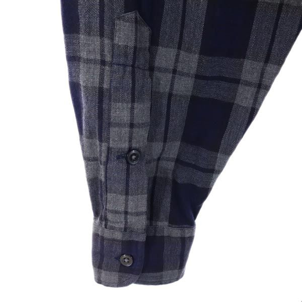 ラルフローレン チェック柄 ワンポイント刺繍 長袖 ボタンダウンシャツ M ネイビー系 RALPH LAUREN メンズ