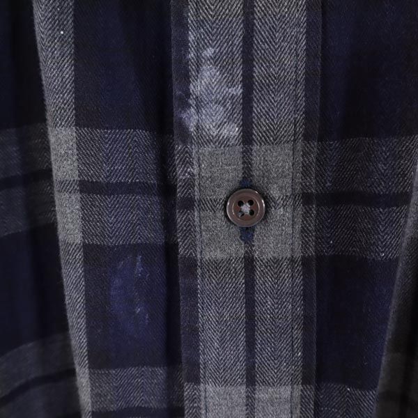 ラルフローレン チェック柄 ワンポイント刺繍 長袖 ボタンダウンシャツ M ネイビー系 RALPH LAUREN メンズ