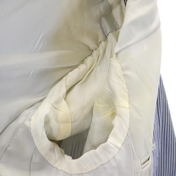 Aquascutum アクアスキュータム ストライプ柄 テーラードジャケット 96-86-170 青×白 メンズ