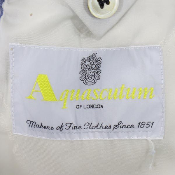 Aquascutum アクアスキュータム ストライプ柄 テーラードジャケット 96-86-170 青×白 メンズ