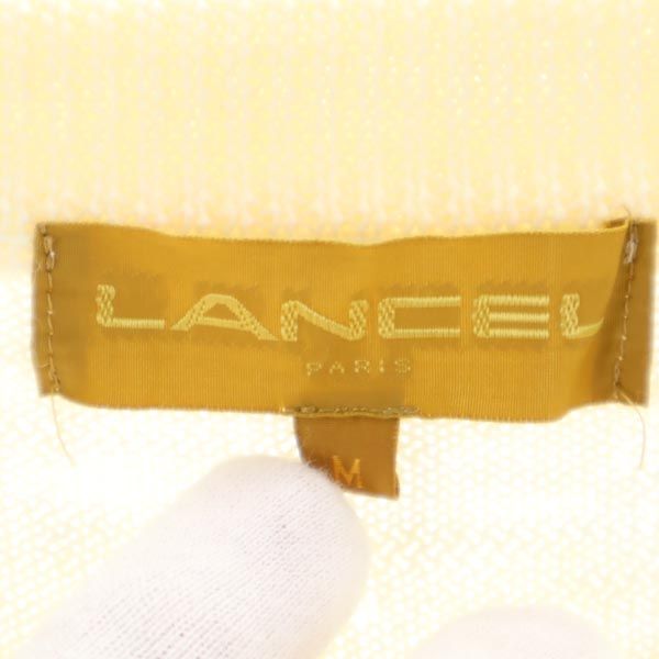LANCEL ランセル 刺繍 長袖 デザイン ニット M アイボリー系 セーター レディース
