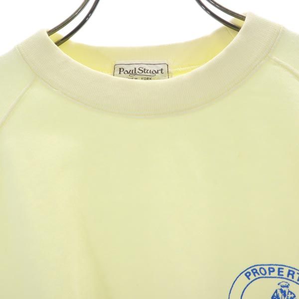 PAUL STUART ポールスチュアート ロゴプリント 長袖 スウェット トレーナー M イエロー メンズ