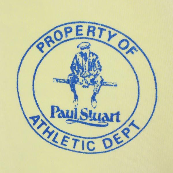 PAUL STUART ポールスチュアート ロゴプリント 長袖 スウェット トレーナー M イエロー メンズ