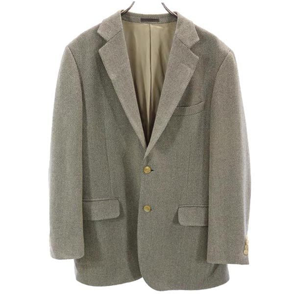 BURBERRY LONDON バーバリー ロンドン 三陽商会 カシミヤブレンド ヘリンボーン柄 テーラードジャケット AB7 グレー系 オールド メンズ