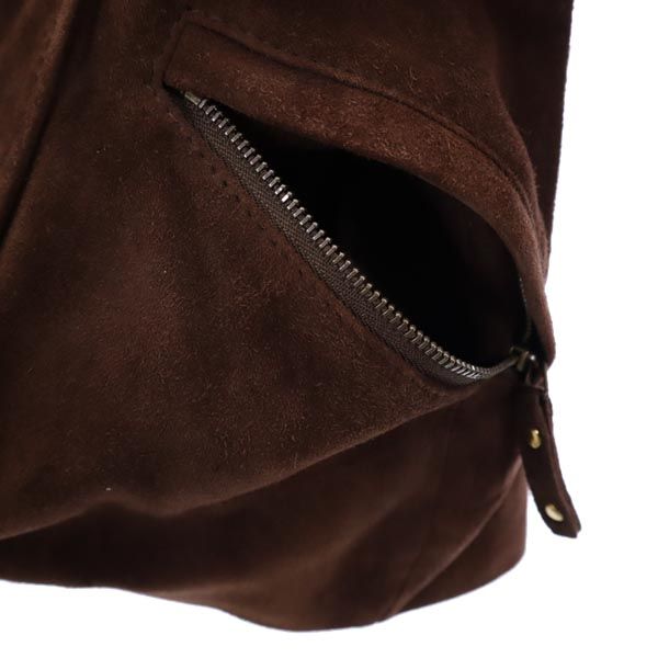 23区 シープスキン スエード ジャケット 40 ブラウン系 23ku 羊革 羊皮 レディース