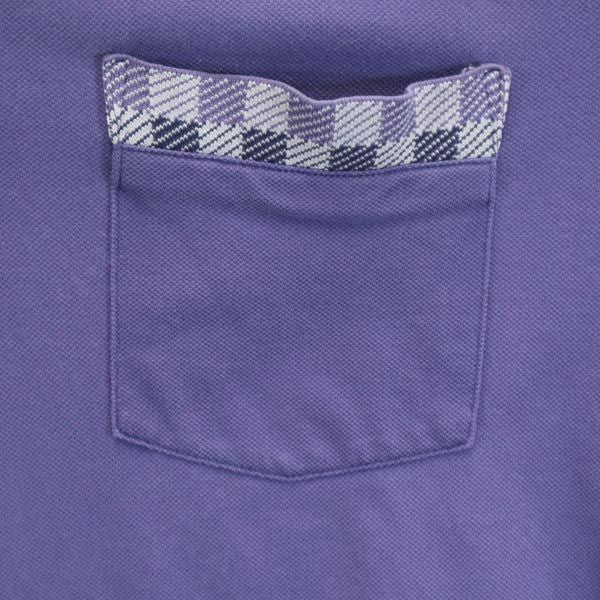 Pierre Cardin ピエールカルダン 長袖 ポロシャツ L パープル系 鹿の子 メンズ