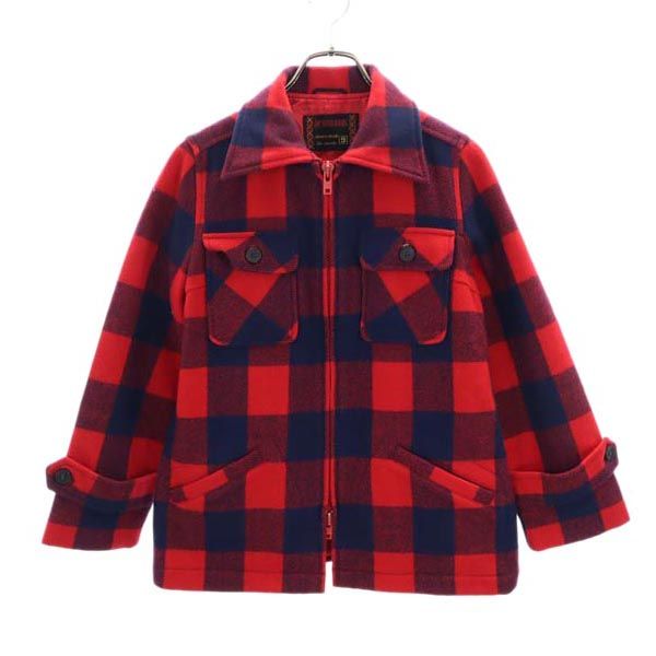 McGregor マックレガー チェック柄 シャツ風 ジップジャケット 赤×紺 メンズ