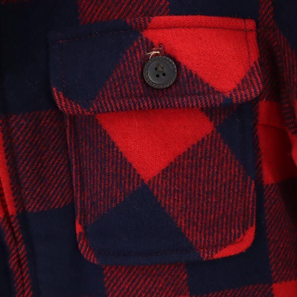 McGregor マックレガー チェック柄 シャツ風 ジップジャケット 赤×紺 メンズ