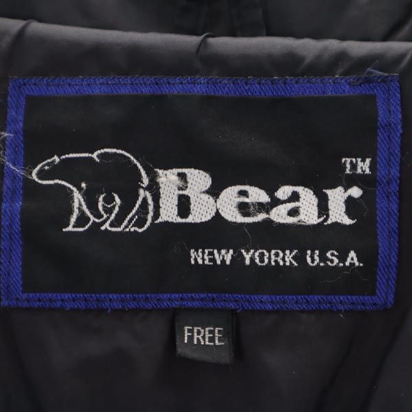 Bear ベアー 90s ロゴ刺繍 ジップジャケット F 黒×赤 ジャンパー メンズ