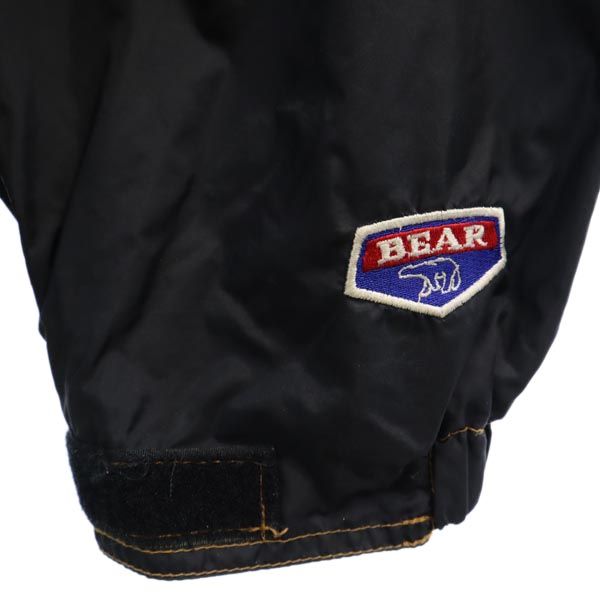 Bear ベアー 90s ロゴ刺繍 ジップジャケット F 黒×赤 ジャンパー メンズ