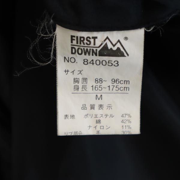 FIRSTDOWN ファーストダウン ロゴ刺繍 中綿ジャケット M 黒 メンズ