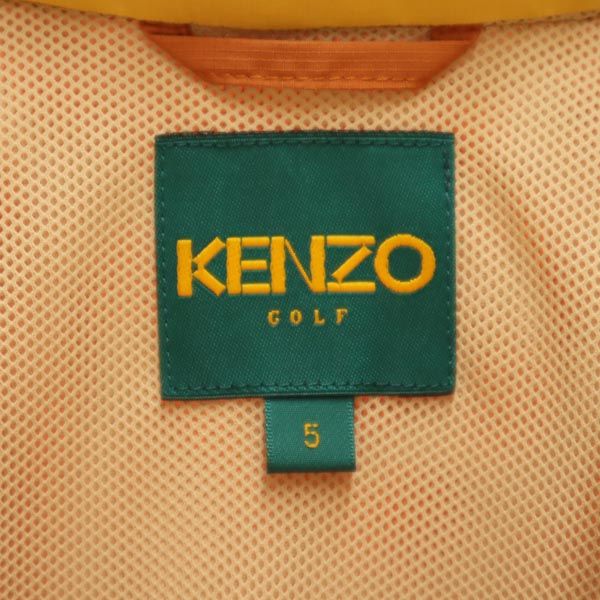 KENZO ケンゾー ロゴ刺繍 ゴルフ ジップ ベスト 5 オレンジ系 裏メッシュ メンズ