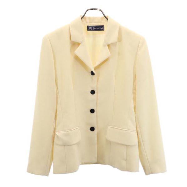 Burberrys バーバリーズ 80s 90s USA製 ウール テーラードジャケット 4 クリーム レディース
