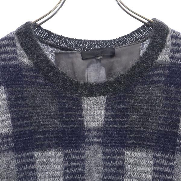 iCB アイシービー モヘアブレンド チェック柄 長袖 ニット S 黒系 セーター レディース