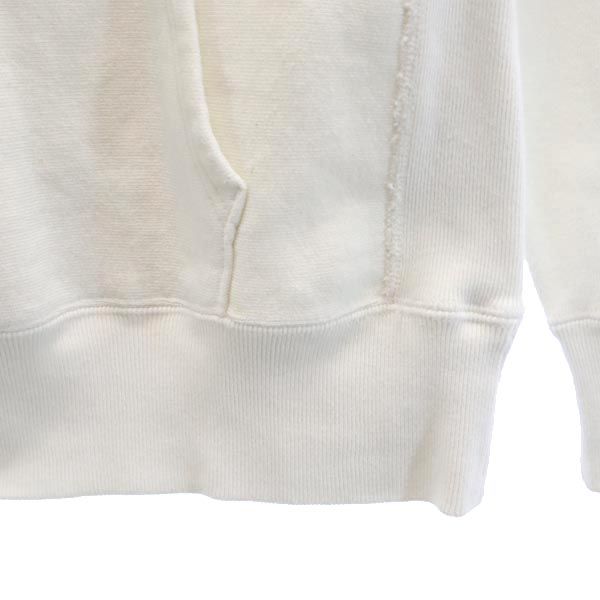 Champion チャンピオン 青単 復刻 リバースウィーブ ロゴ刺繍 長袖 スウェットパーカー XS 白系 裏起毛 REVERSEWEAVE メンズ