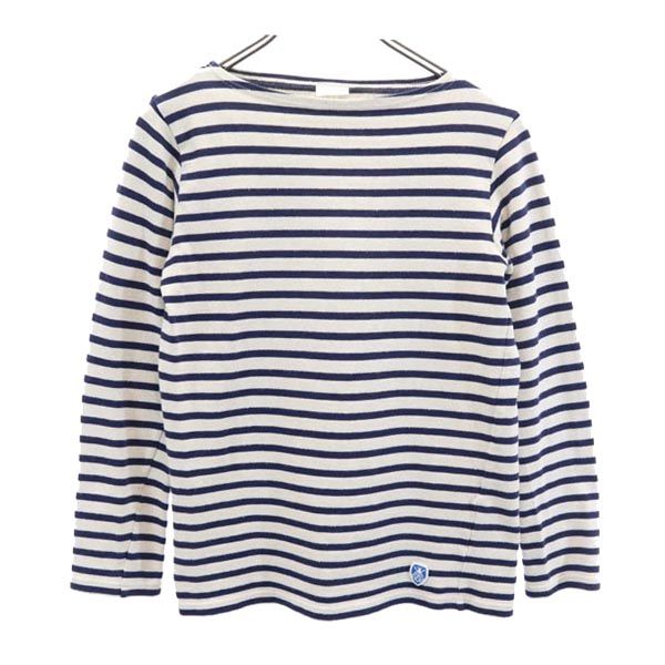 ORCIVAL オーシバル フランス製 ボーダー柄 長袖 Tシャツ Jan-00 青×生成り バスクシャツ ロンT レディース